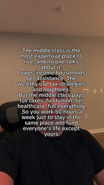The middle class pays full price for everything and gets help with nothing. Work