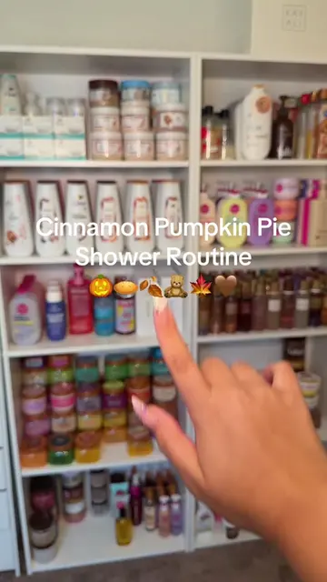Cinnamon pumpkin pie shower routine as requested 🤭🎃🍂 #showerroutine #bodycare