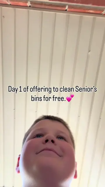 Welcome to our new series! 💕🧽Day 1 of offering to clean Senior’s bins for free