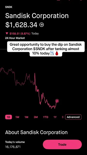 Who else is buying more shares of Sandisk Corporation $SNDK on this dip #stockma