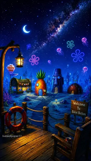somehow Bikini Bottom always feels more peaceful.... | Download more live wallpa