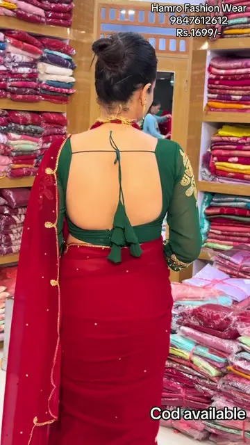Teej special 🌍✈️📦🚚 Rs.1699/- Nepali Handwork Boutique Sari With Blouse and Be
