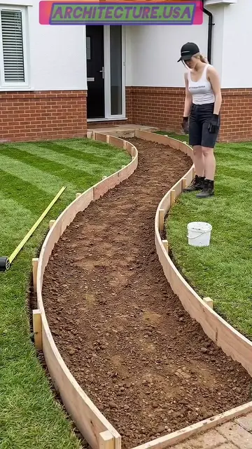 DIY stamped rose concrete pathway makeover 🌹✨ Turning a plain walkway into a be