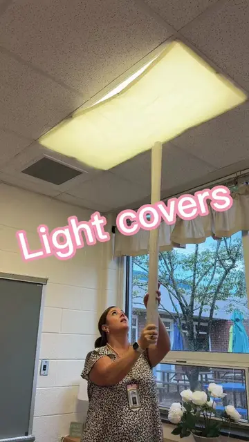 If we MUST use the big lights, they at least need covers! 💡 #lightcover #classr