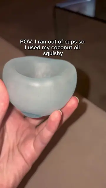 Why is it the perfect cup 😭😭 can you tell I got bored #squishy #coconutoil #lo