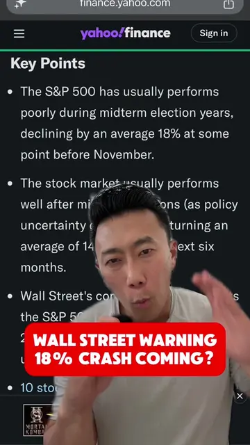 Wall Street is warning us of an expected 18% drop sometime before November this 