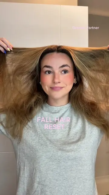 using my favorite @GARNIER sleek and shine line for my fall hair reset! This com