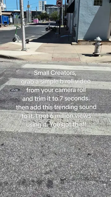 Small Creators, grab a simple b roll video from your camera roll and trim it to 