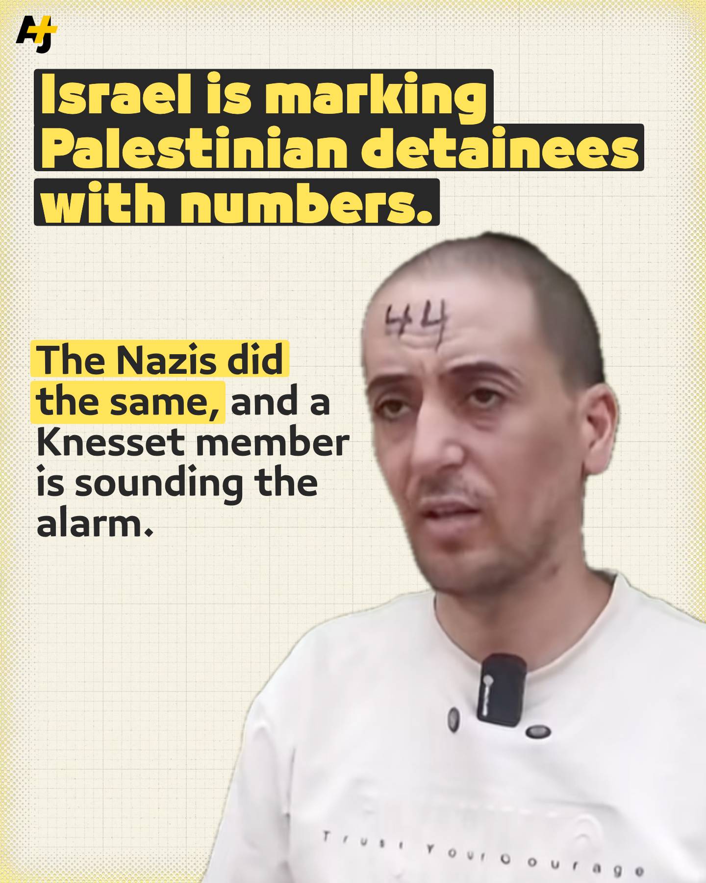 Israel is marking Palestinian detainees with numbers. At least 50 Palestinians w