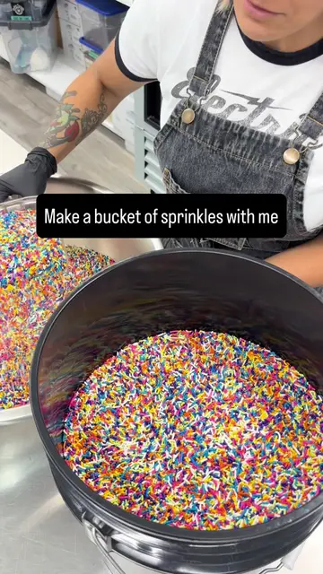 This time when we were making a bucket of sprinkles, we found a surprise! #sprin