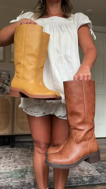 I LOVE these boots SO much! 👢🍂 #boots #bootsforwomen #TikTokshopbacktoschool #