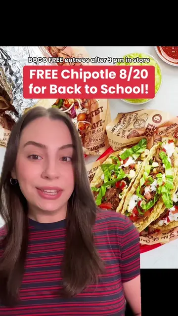 FREE Chipotle for back to school season! This Thursday, August 20, you can BOGO 