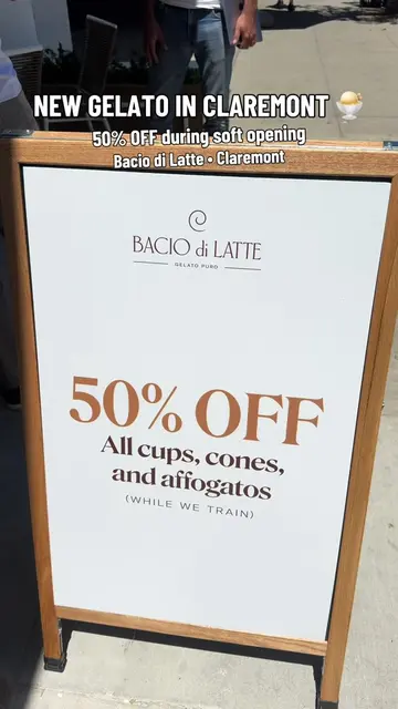 🍨 New Gelato in Claremont, CA  Bacio di Latte is currently in its soft opening 