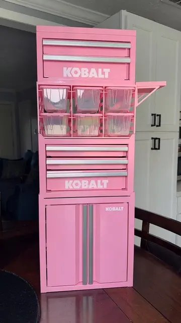 Kobalt Pink 2 & 3 Drawer Toolbox and Cabinet and Pink Mini Totes Plus the Mini T