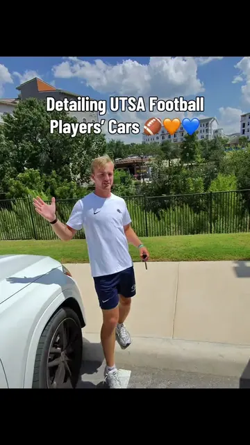 Good luck this season, UTSA 🧡💙🏈 Keeping the players’ cars clean all season lo