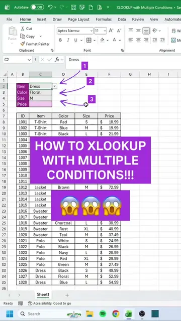 XLOOKUP 101 ✅ #excel #exceltips #corporate #workhacks 