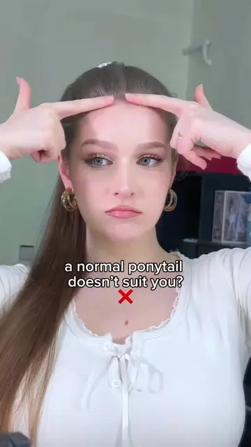 Cute ponytail For Big Forehead 🚩🎧🎗️#creatorsearchinsights #foryourpage #viral