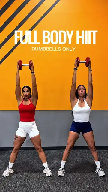 Strength + cardio in ONE 🔥 30 MIN FULL BODY HIIT 7 moves • 4 rounds 40 sec ON •