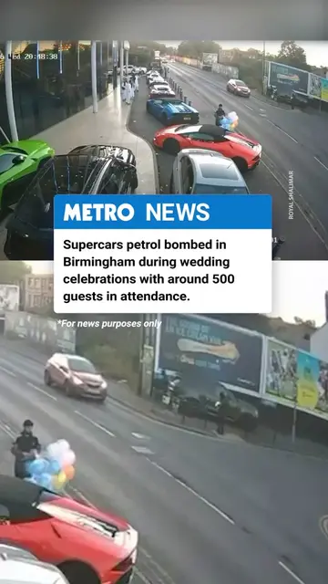 Wedding guests in Birmingham were forced to flee after petrol bombs were thrown 
