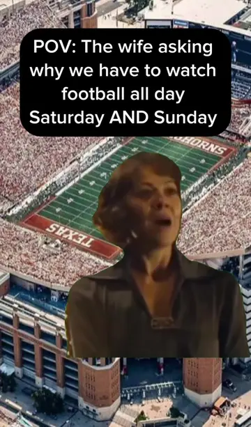 It’s a non-negotiable! Football stays on all weekend long 🤣 #cfbmemes #cfb #nfl
