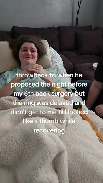Getting engaged right before my back surgery and Christmas was kind of fun. We p