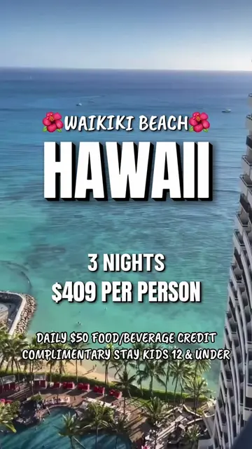 Waikiki Beach escape at $409pp 👀 🏝️ No passport required for U.S. travelers ✈️