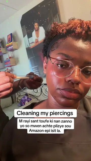 Gotta keep them piercings clean and remove that musty smell 😌. #piercingcleanin