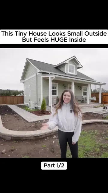 This Tiny House Looks Small Outside…But Feels HUGE Inside! 🤯🏡 #tinyhome #tinyh