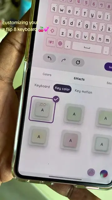 customizing your z flip 8 keyboard so cherries or other cute icons shown as you 