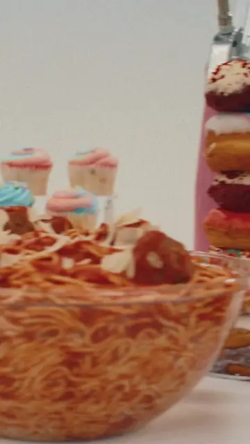 The Food Fight. My wildest vision, brought to life by @adobefirefly 🍰💥🧁