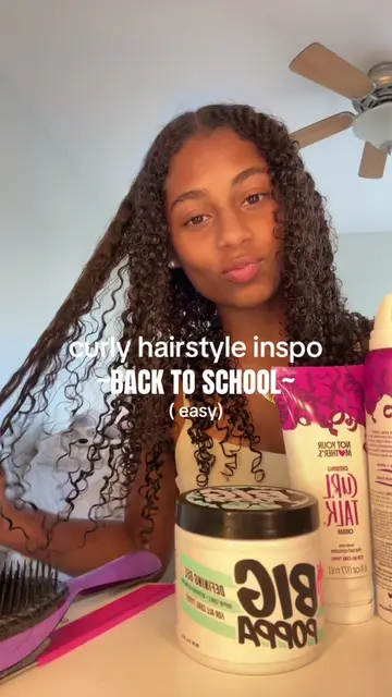 easy curly back to school hairstyle | #curlyhair #curlyhairstyles #tutorials #fy