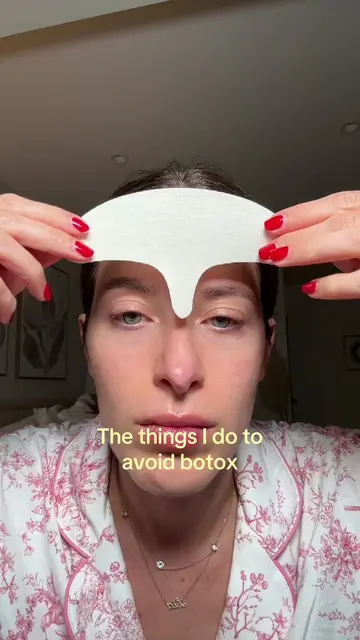 Sleeping in forehead tape #facetape #notoxskincare #botoxglow #foreheadwrinkles 