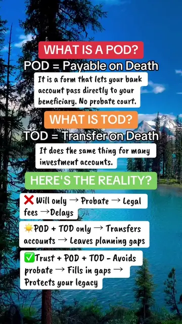 POD vs. TOD: A SIMPLE ESTATE-PLANNING EXPLANATION 👇 Ever wondered what happens 