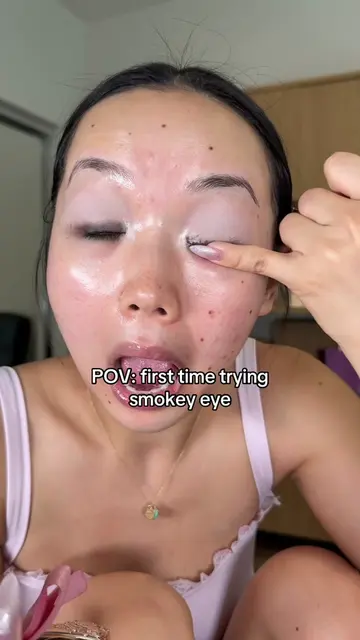 accidentally became a ghost🥹 #girlhood #smokeyeye #relatable 