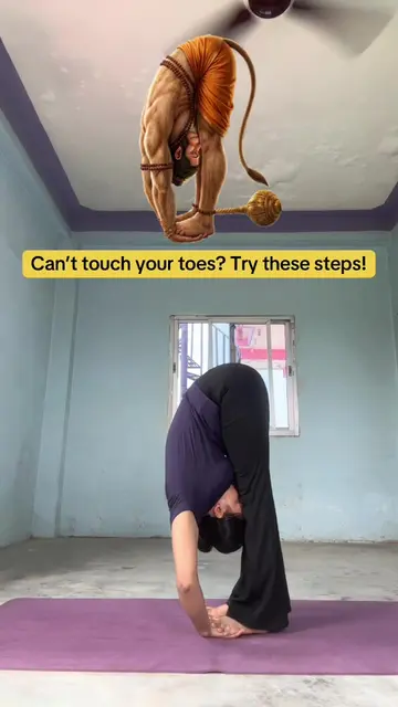 Can’t touch your toes? Try this step-by-step Forward Fold! 🧘‍♀️✨ Step 1: Start 
