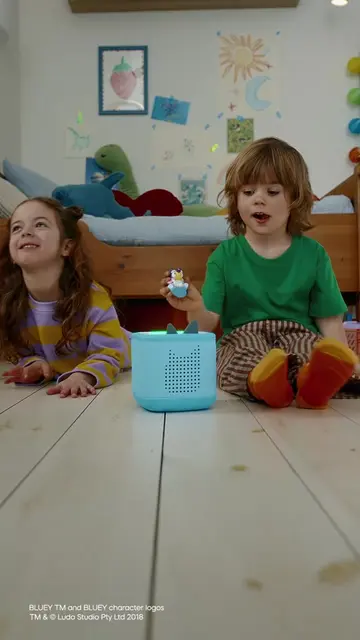 Hooray! Listen along with Bluey, Bingo, and Muffin now on tonies® 💙🧡🩶 Availab
