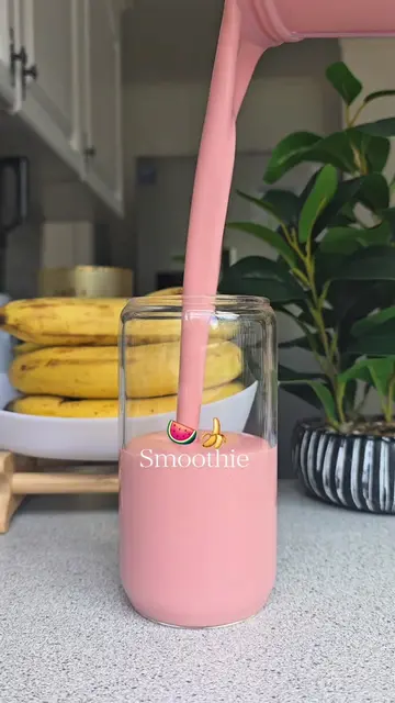 ✨️Delicous creammy and healthy watermelon banana  smoothie🍌🍉 I used  2cups  fr