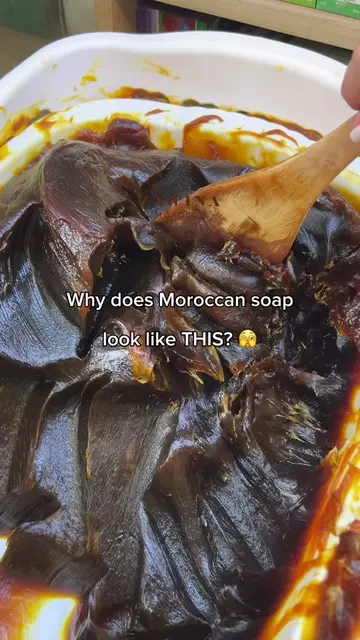 Beldi soap is a traditional Moroccan olive-based soap paste used in the hammam. 