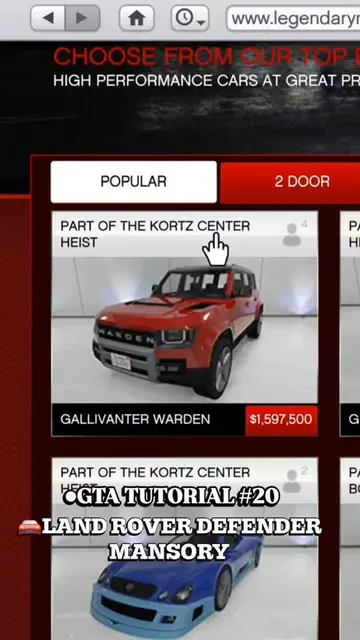 GALLIVANTER WARDEN | LANDE ROVER DEFENDER  #gta5 #gtaonline #gtacars #gtagarage 