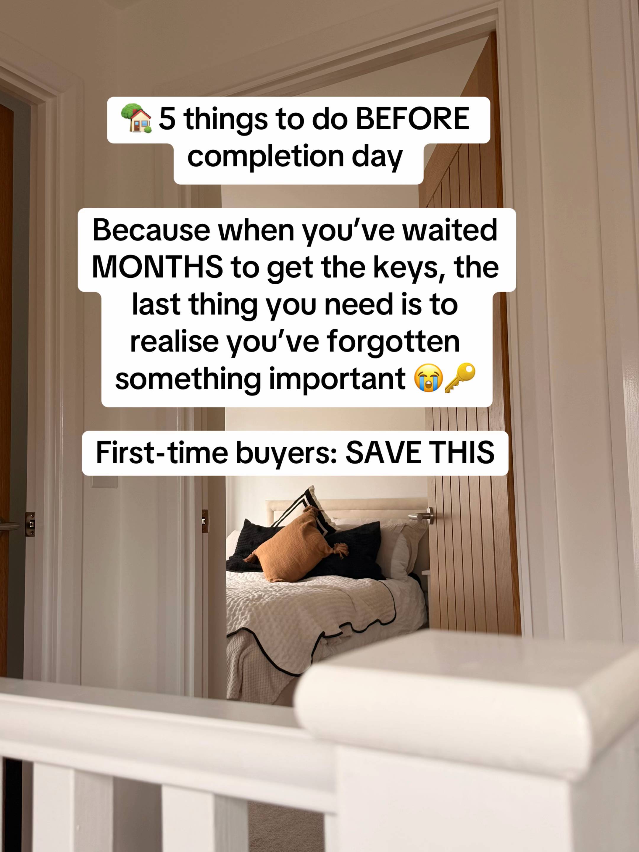If you’re waiting for completion day on your first house, SAVE THIS. 🏡🔑 The fi
