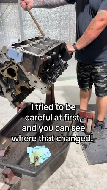 I didn’t want the floor to be clean anyway! #mechanic #fyp #engine #turbo #perfo
