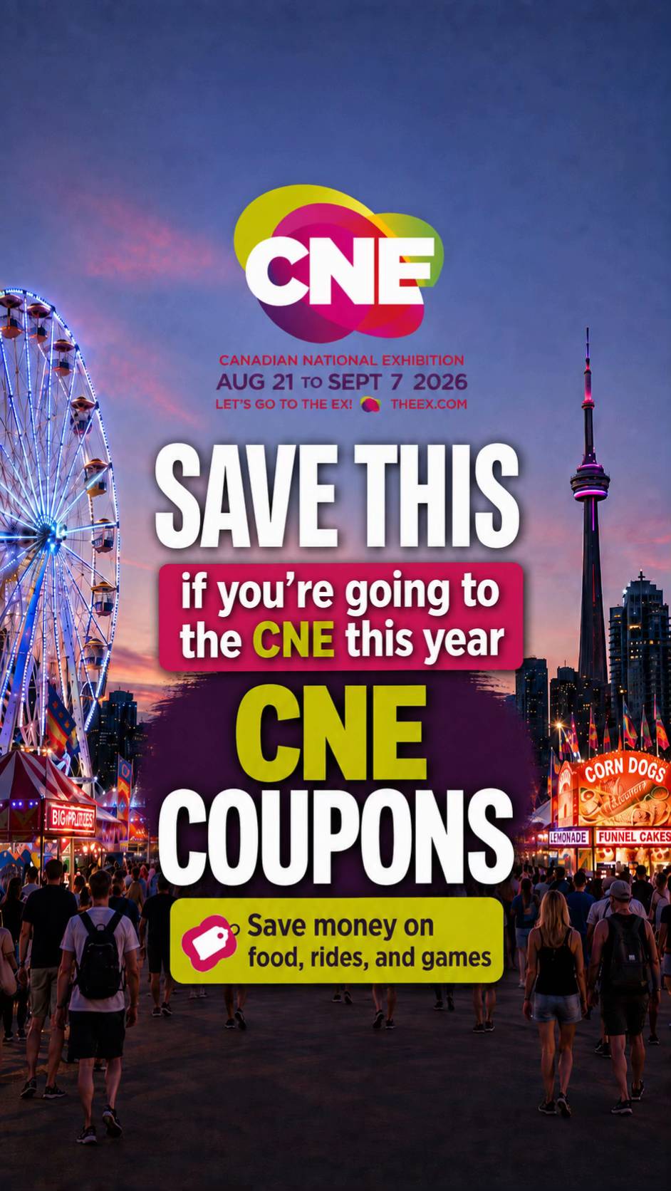 There are CNE coupons you can use for deals on food and more, so make sure you s