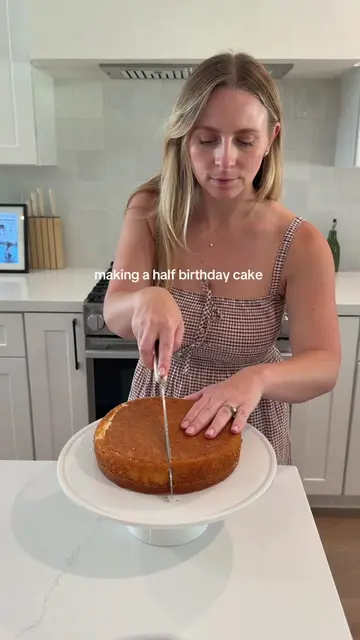 Making a half birthday cake for my daughters half birthday 🪿🌸 don’t worry, the