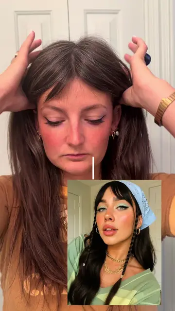 Saw this hairstyle on Pinterest and had to recreate. I honestly liked it better 