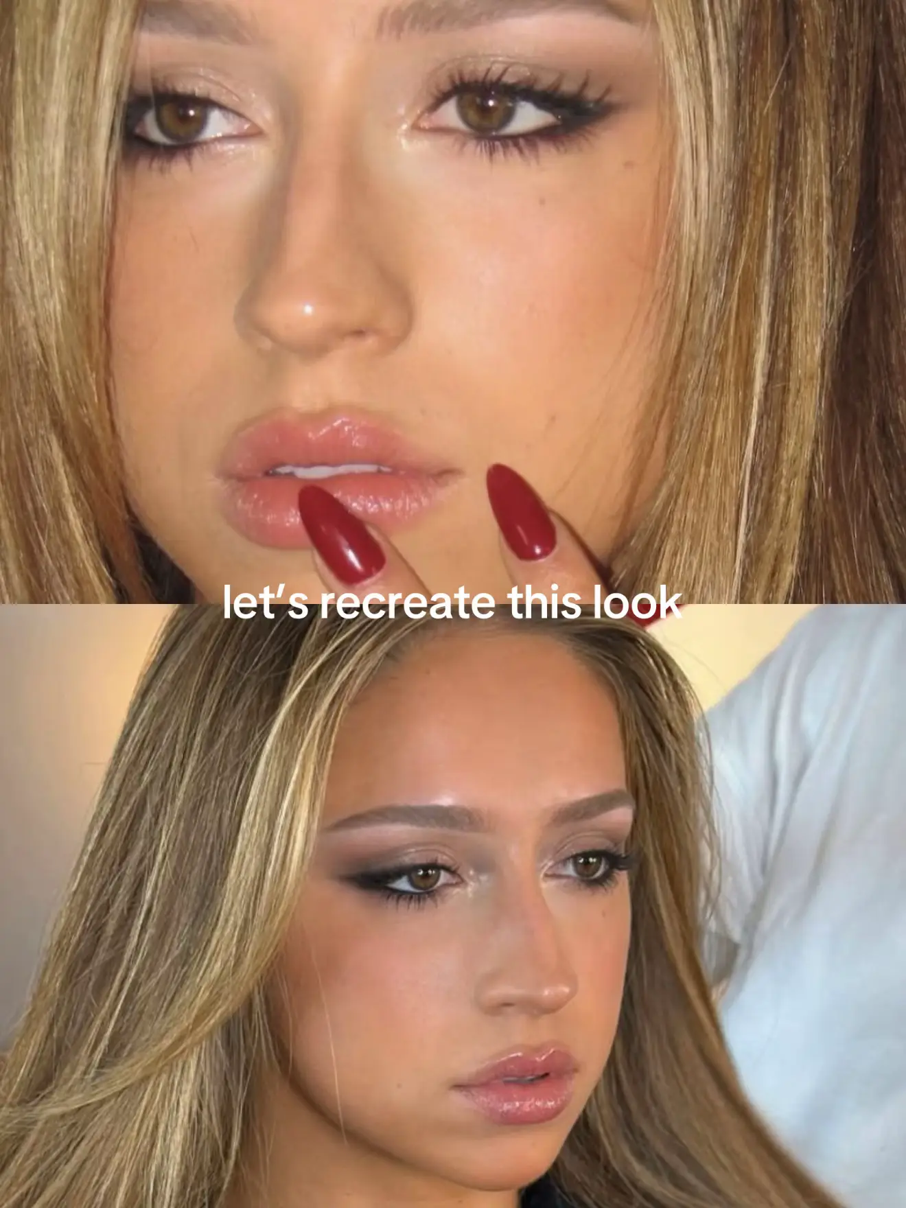 originally done by the amazing Kali Kennedy, this @tate mcrae doe eyed glam is p