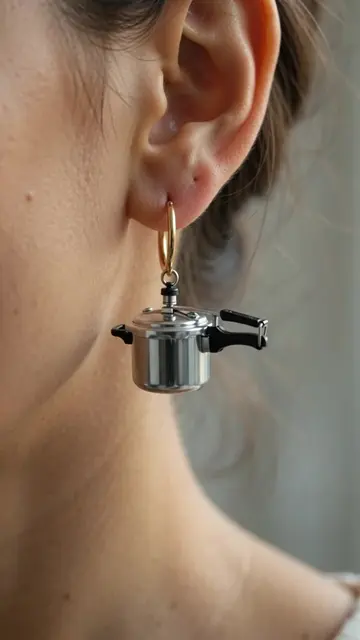 The Tiny Pressure Cooker Earring! 🍲✨#PressureCookerEarring #MiniatureEarring #T