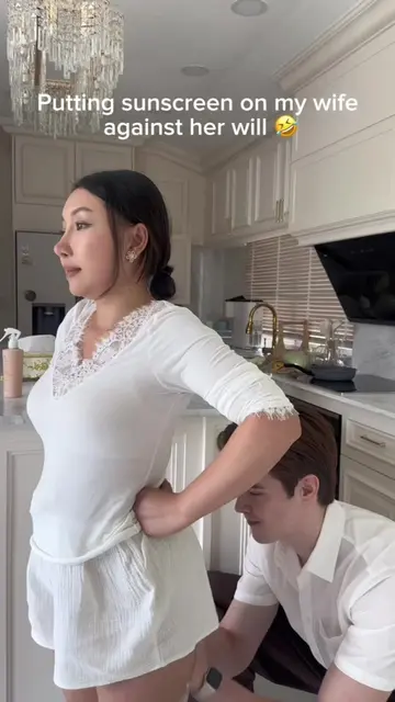 Testing a new body sunscreen on my wife 🥰