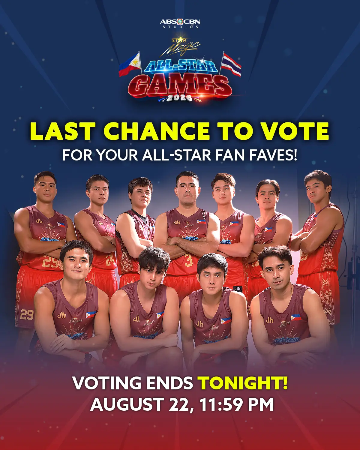 🚨LAST CHANCE TO VOTE🚨 Have you voted for your #StarMagicAllStarGames2026 FAN F