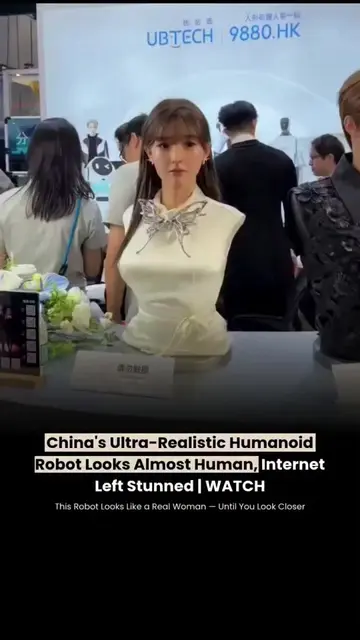 🤖😮 A humanoid robot that looks almost indistinguishable from a real person! Th