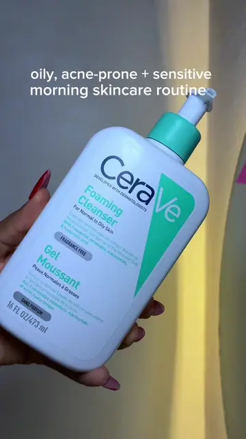 My simple morning routine for oily, acne-prone, sensitive skin.🤍🫧🎀 products u